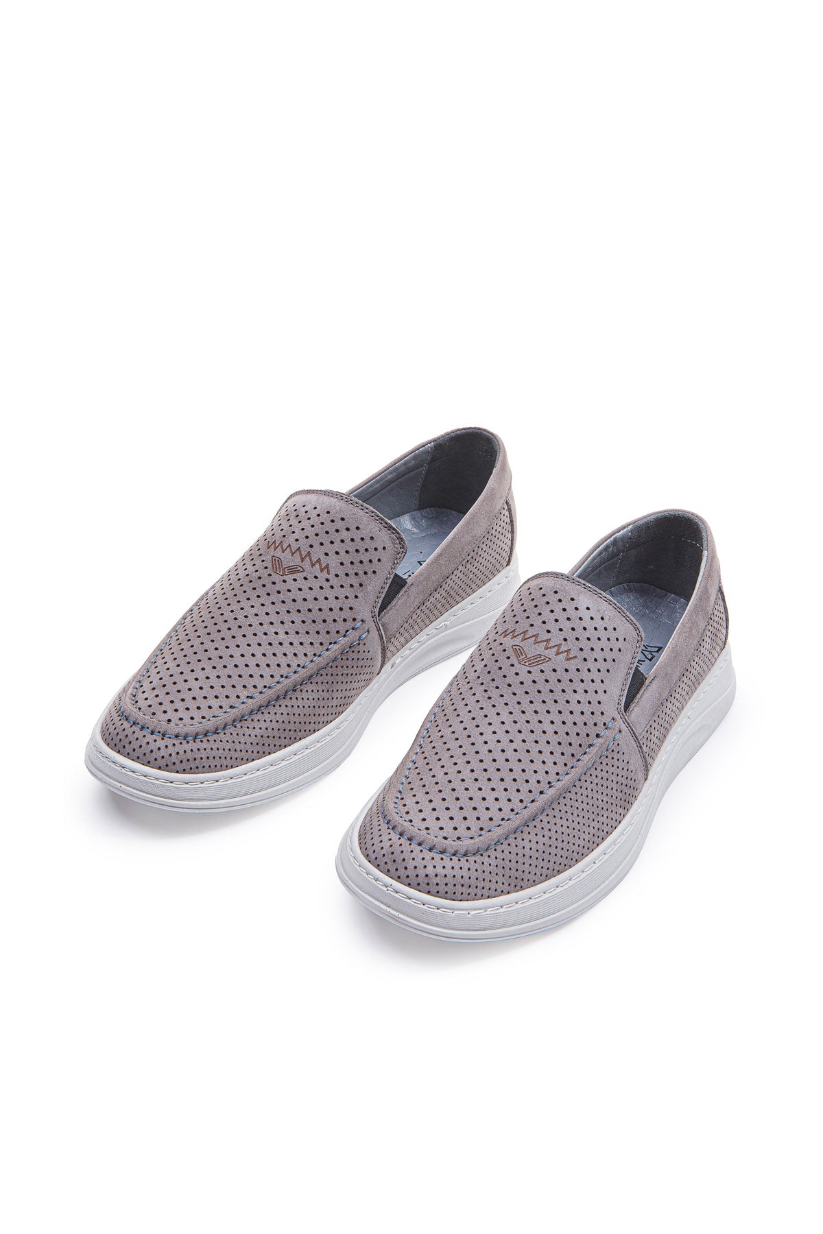 ELEVATE GRİ DELİKLİ NUBUK ERKEK LOAFER AYAKKABI