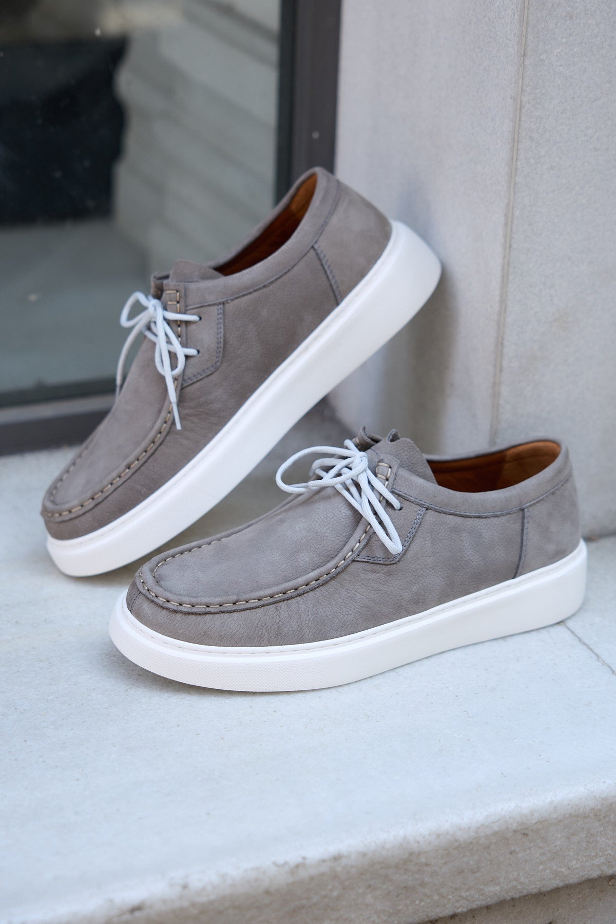 EAGLE GRİ NUBUK %100 HAKİKİ DERİ ERKEK GÜNLÜK AYAKKABI