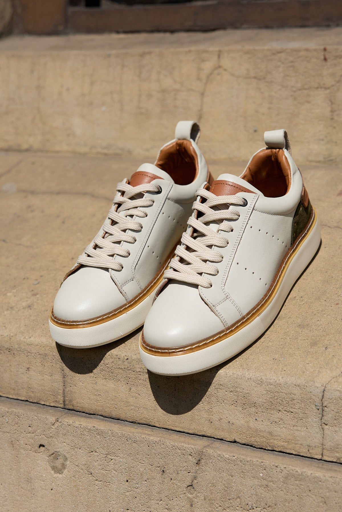 SHERİFF BEJ %100 HAKİKİ DERİ ERKEK SNEAKER AYAKKABI