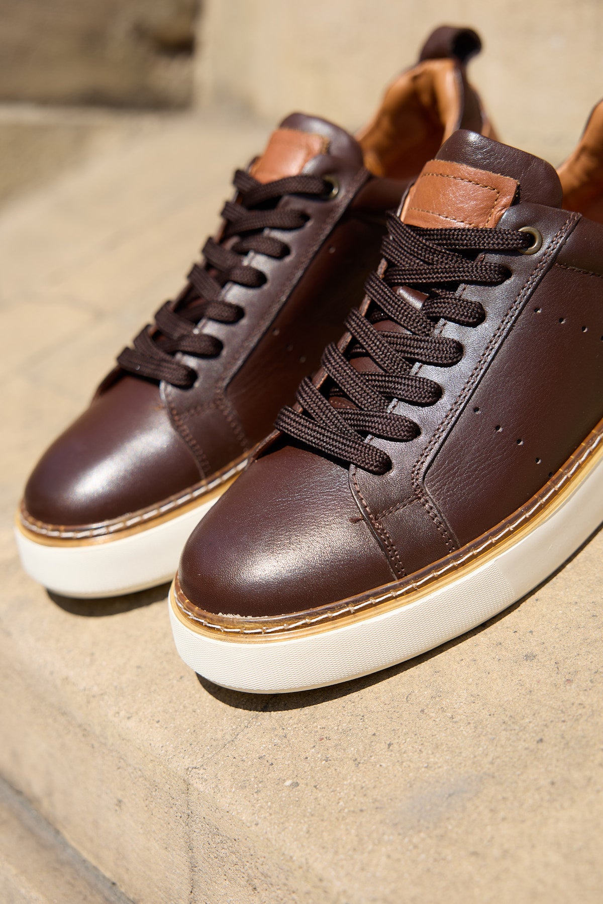 SHERİFF KAHVERENGİ %100 HAKİKİ DERİ ERKEK SNEAKER AYAKKABI