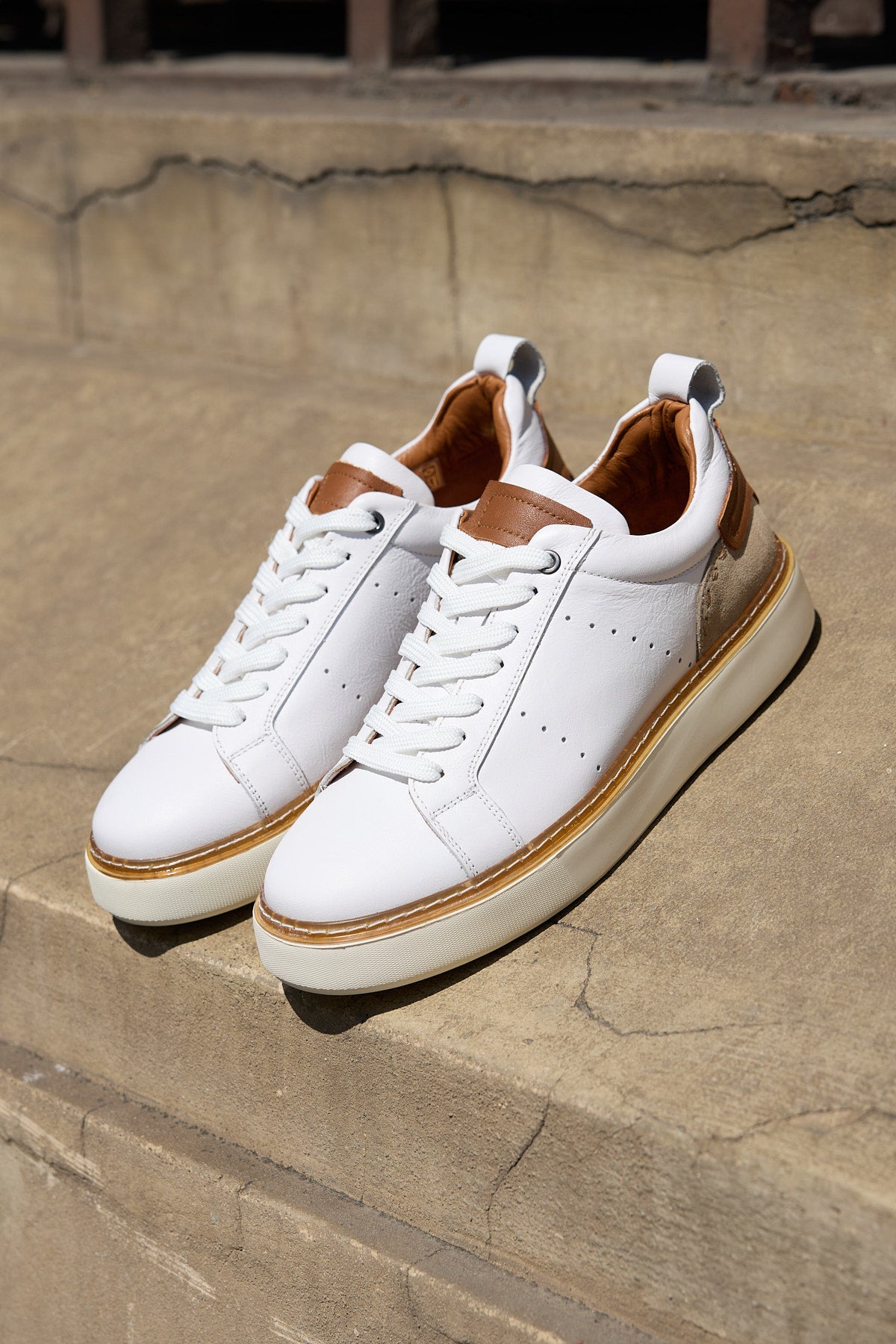 SHERİFF BEYAZ %100 HAKİKİ DERİ ERKEK SNEAKER AYAKKABI