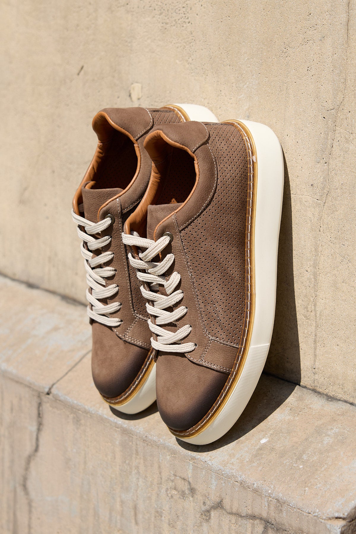 LUZERO VİZON NUBUK %100 HAKİKİ DERİ DELİKLİ ERKEK SNEAKER AYAKKABI