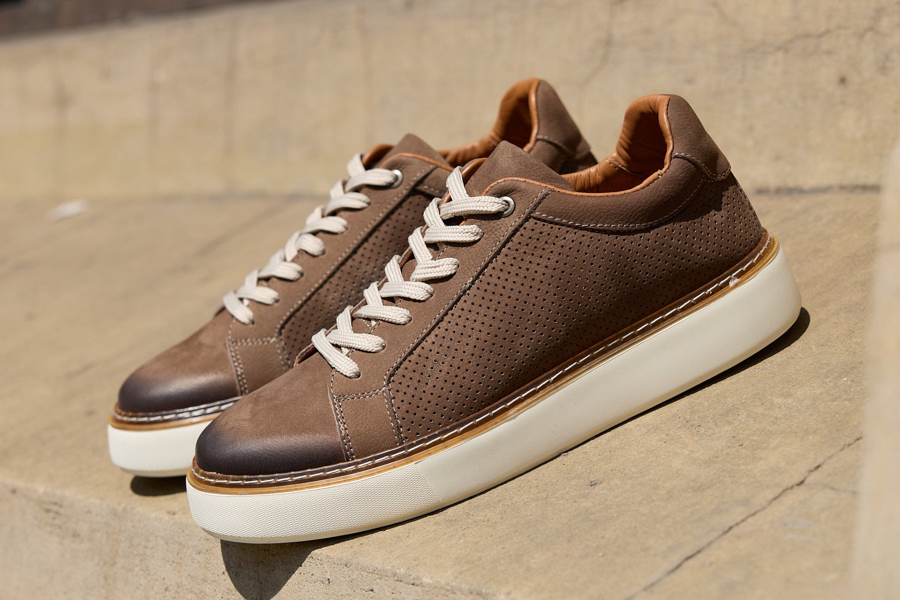 LUZERO VİZON NUBUK %100 HAKİKİ DERİ DELİKLİ ERKEK SNEAKER AYAKKABI