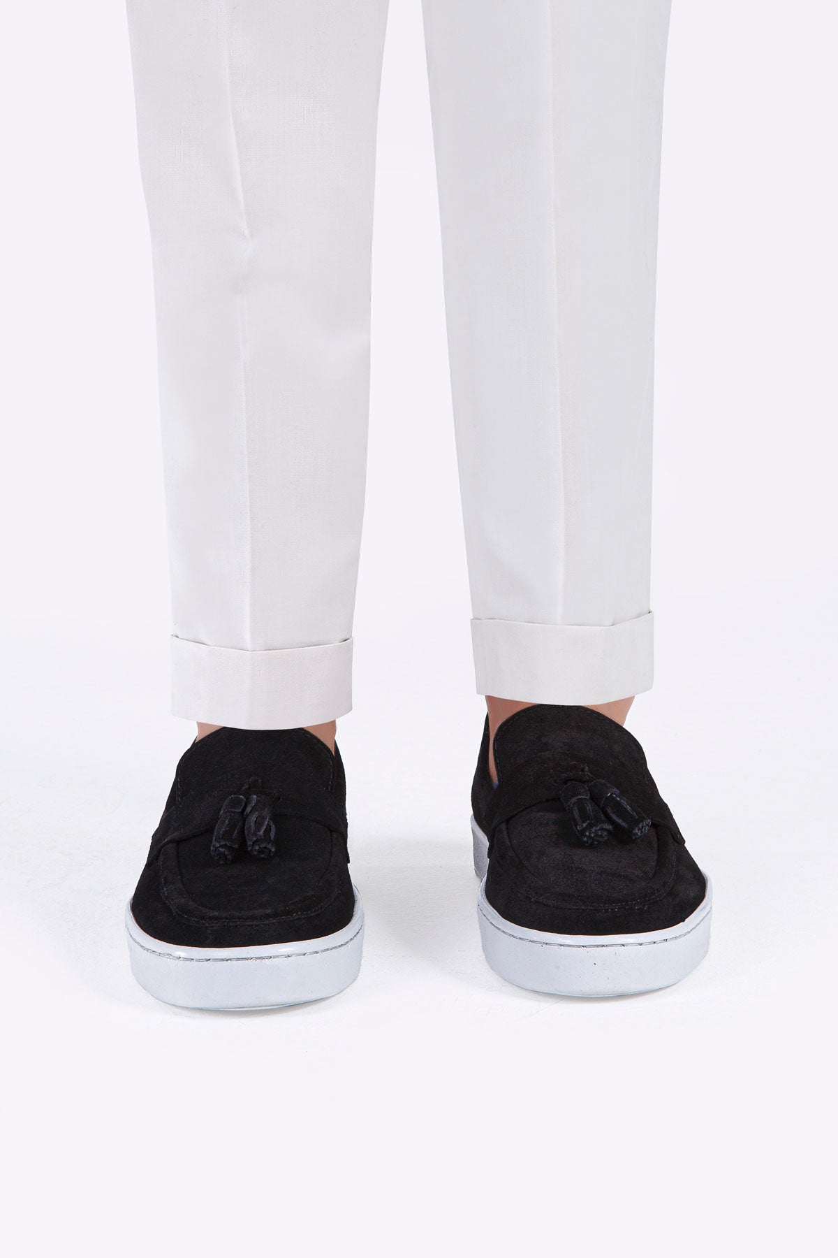 TASSEL SİYAH SÜET DERİ ERKEK LOAFER AYAKKABI