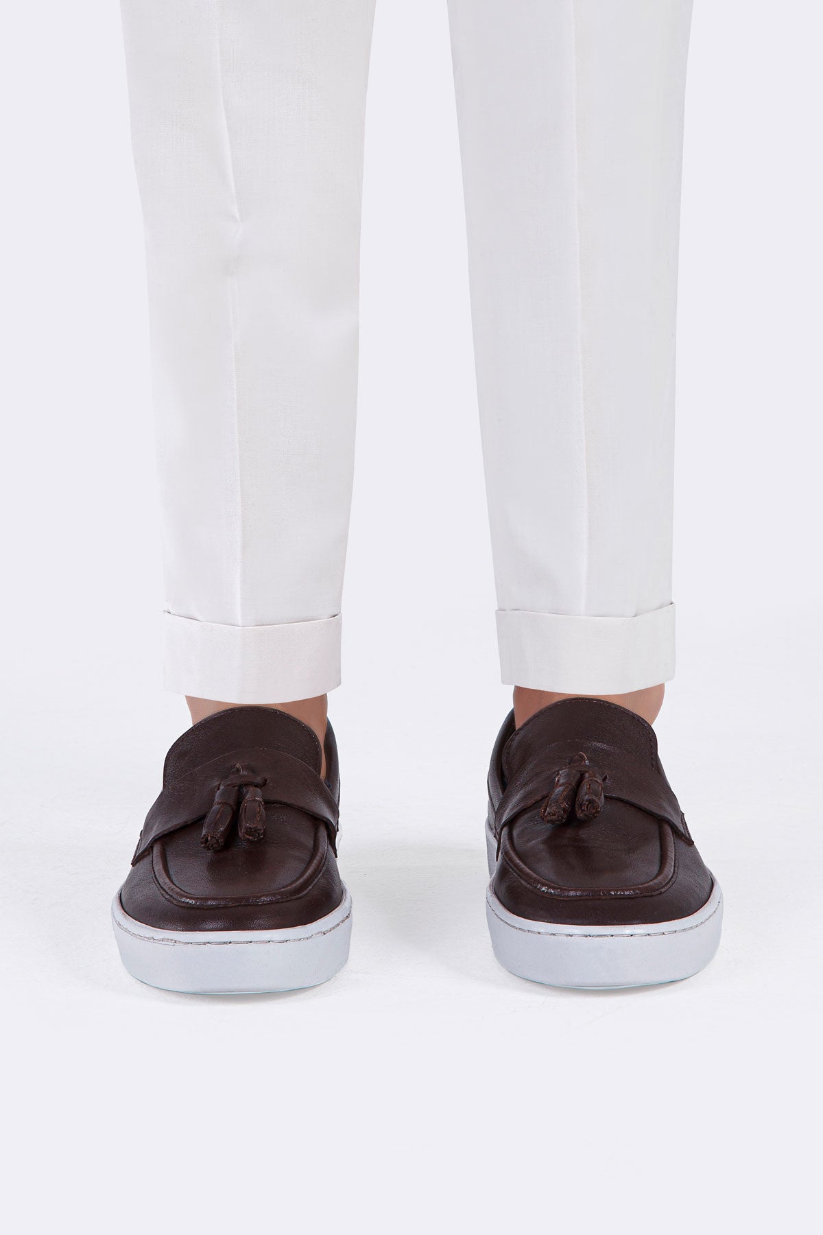 TASSEL KAHVE HAKİKİ DERİ ERKEK LOAFER AYAKKABI