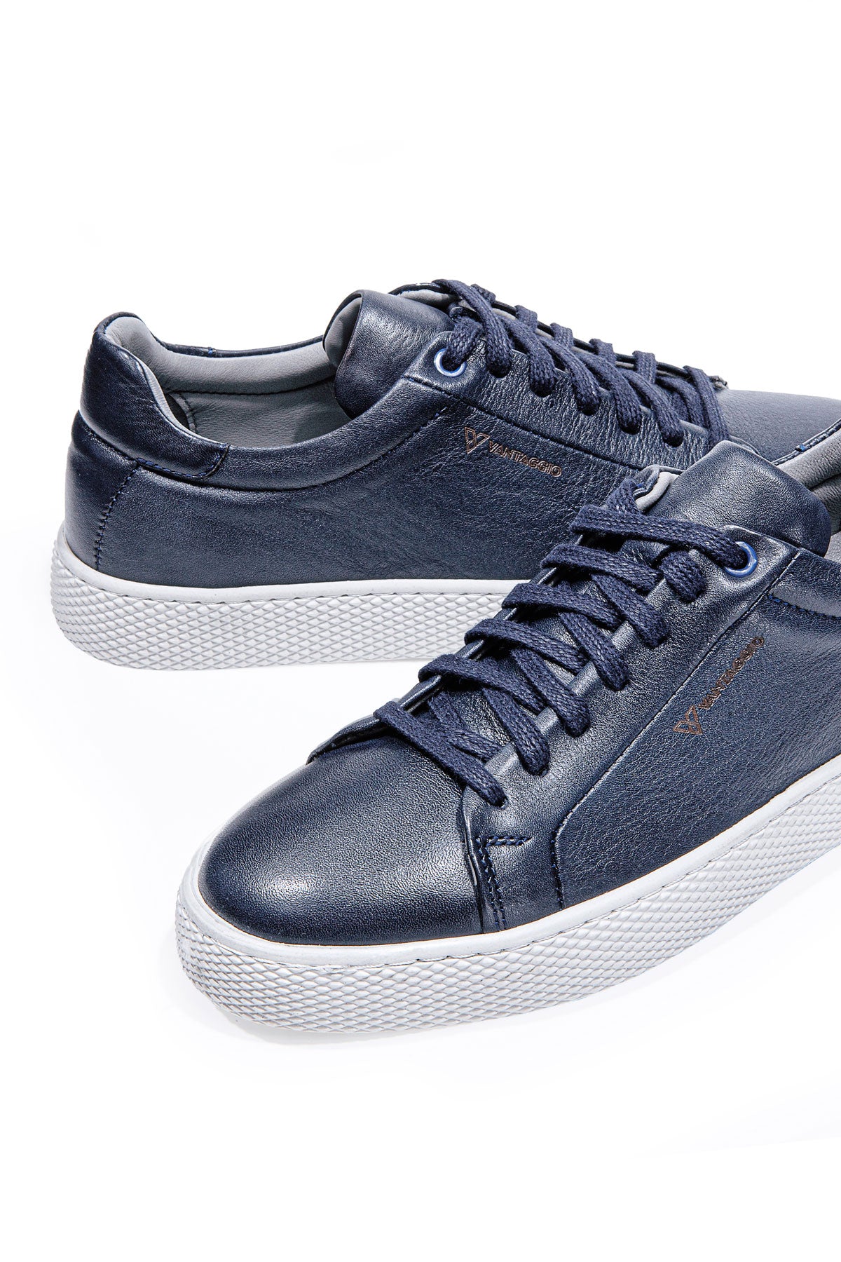 VERTEX LACİVERT BAĞCIKLI DERİ ERKEK SNEAKER AYAKKABI