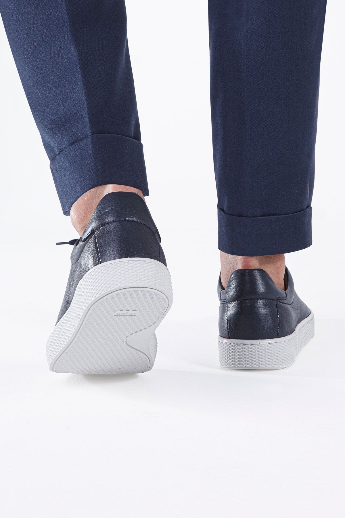 VERTEX LACİVERT BAĞCIKLI DERİ ERKEK SNEAKER AYAKKABI