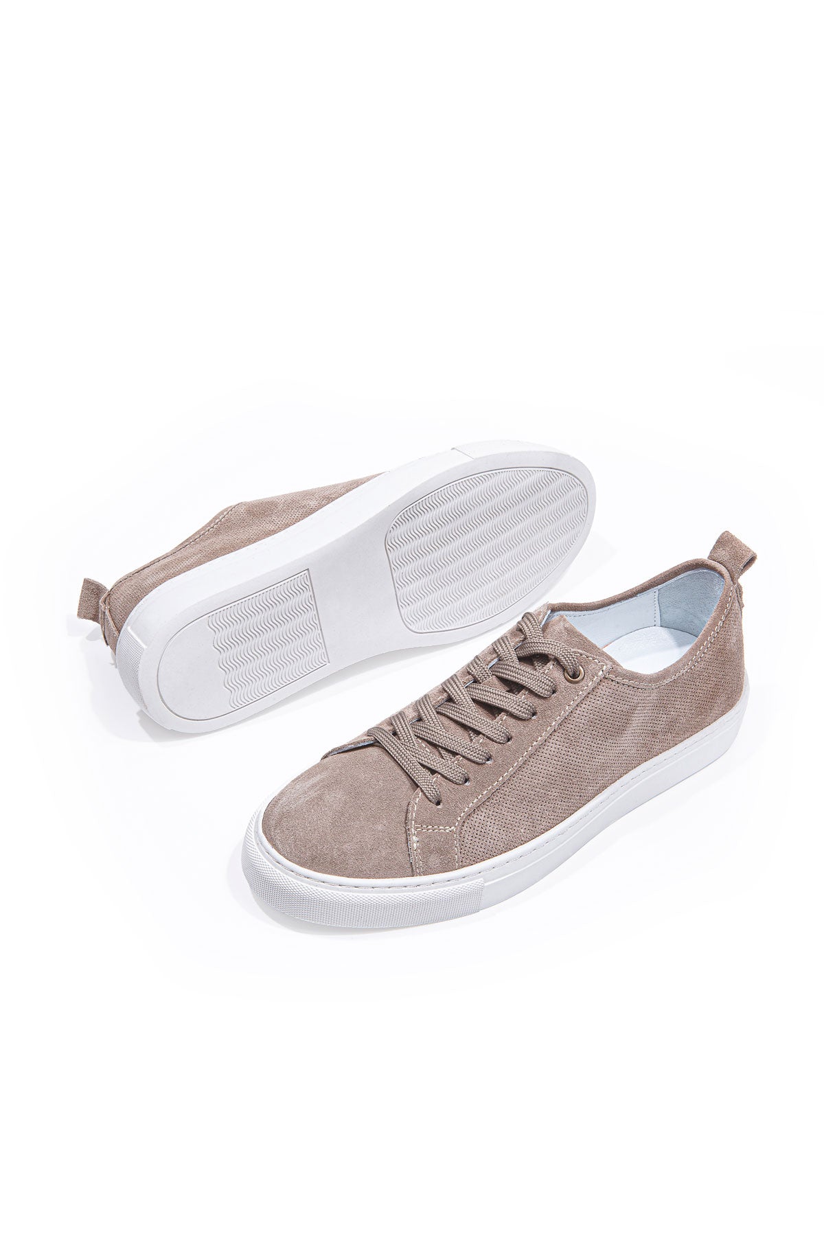 VALON KUM BEJİ BAĞCIKLI DELİKLİ SÜET ERKEK SNEAKER AYAKKABI