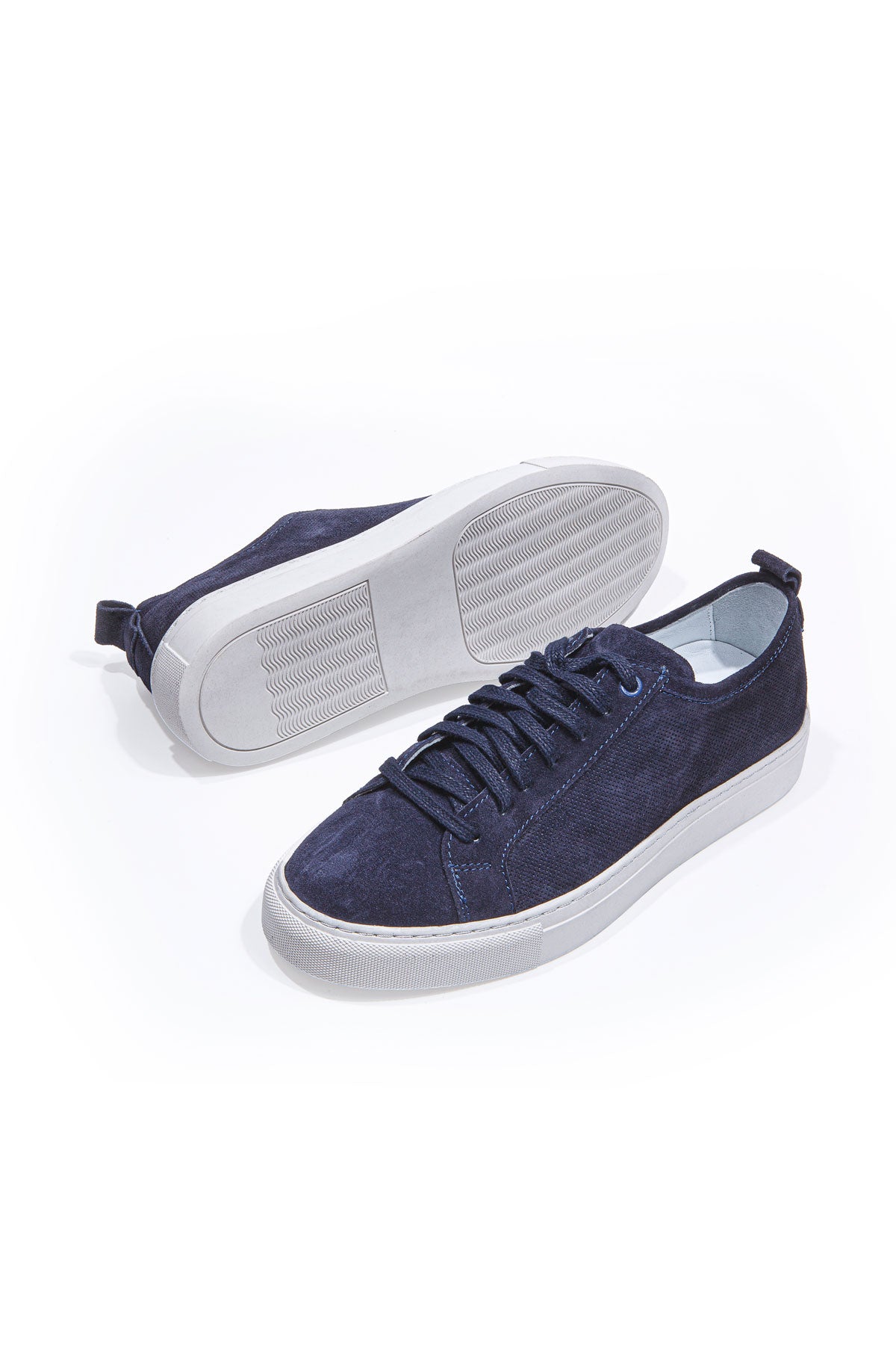 VALON LACİVERT BAĞCIKLI DELİKLİ SÜET ERKEK SNEAKER AYAKKABI