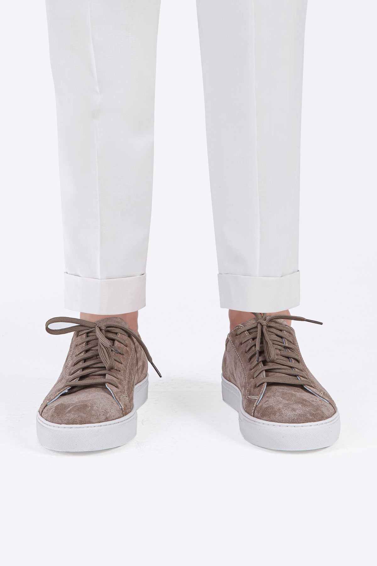 VALON KUM BEJİ BAĞCIKLI DELİKLİ SÜET ERKEK SNEAKER AYAKKABI
