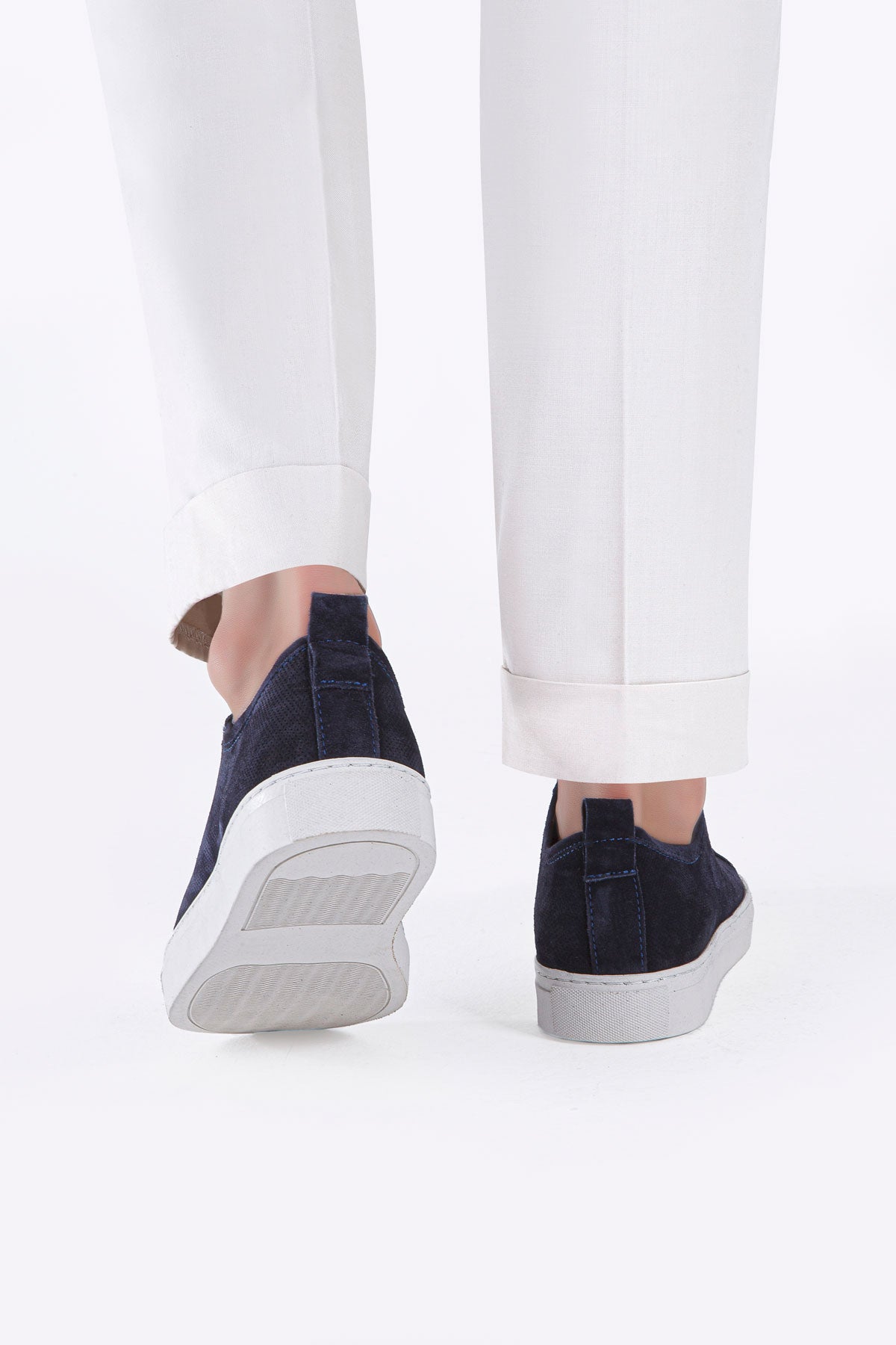 VALON LACİVERT BAĞCIKLI DELİKLİ SÜET ERKEK SNEAKER AYAKKABI