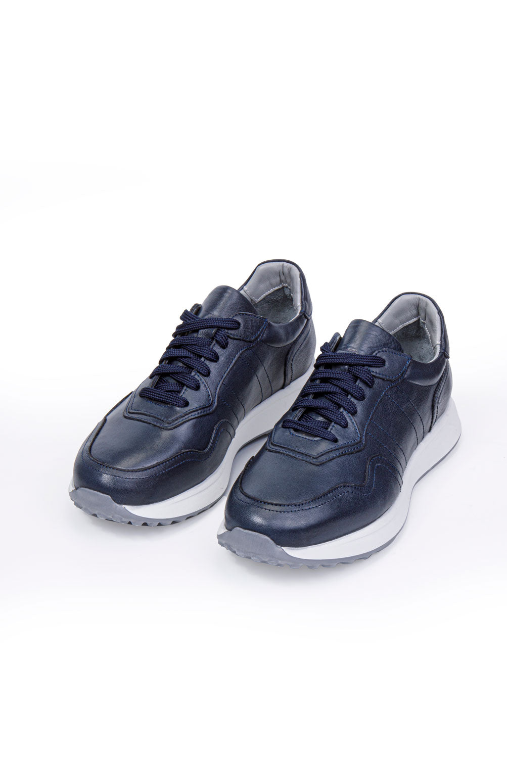 SAVİO LACİVERT BAĞCIKLI %100 HAKİKİ DERİ ERKEK SNEAKER AYAKKABI