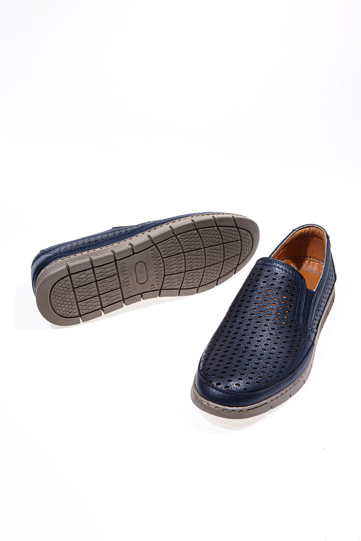 MASSA LACİVERT HAKİKİ DERİ DELİKLİ COMFORT ERKEK AYAKKABI
