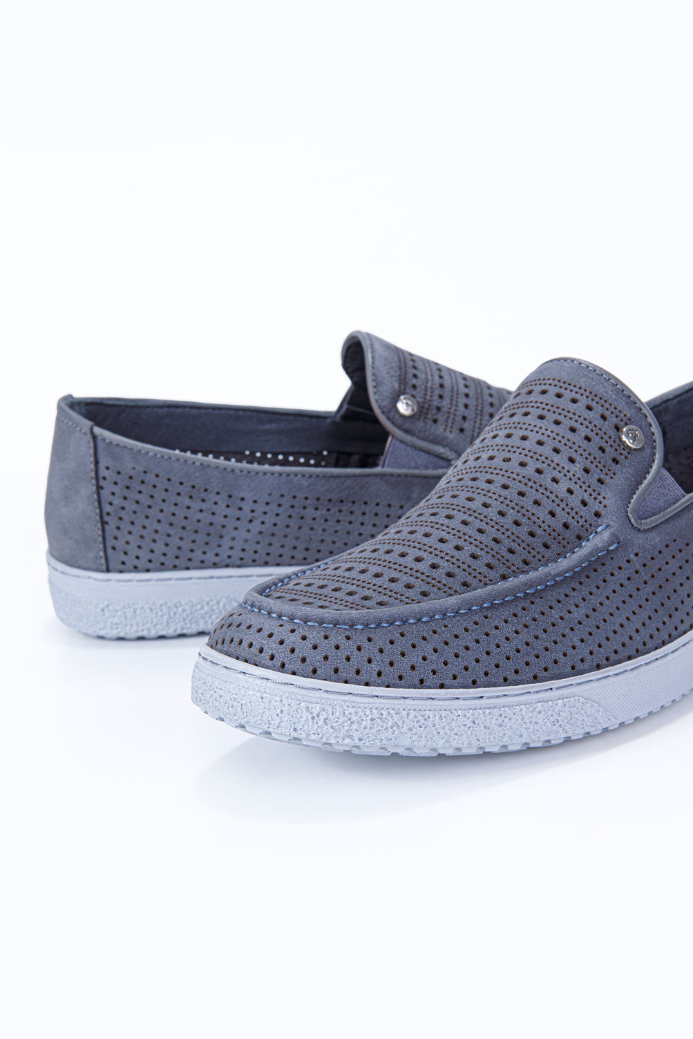 FUZE GRİ NUBUK %100 HAKİKİ DERİ ERKEK LOAFER AYAKKABI