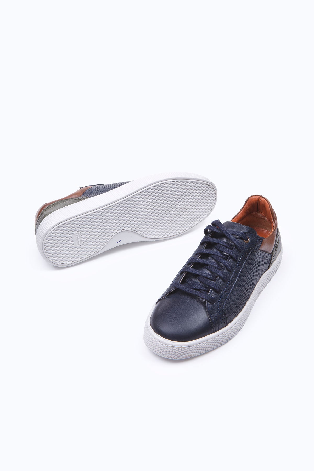 TİTAN LACİVERT BAĞCIKLI DERİ ERKEK SNEAKER AYAKKABI