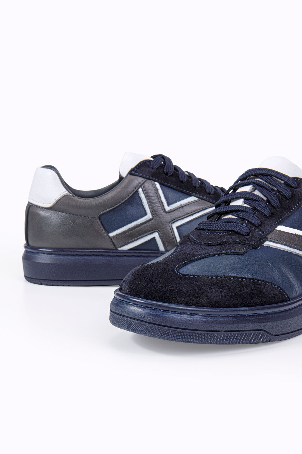 XEON LACİVERT %100 HAKİKİ DERİ ERKEK SNEAKER AYAKKABI