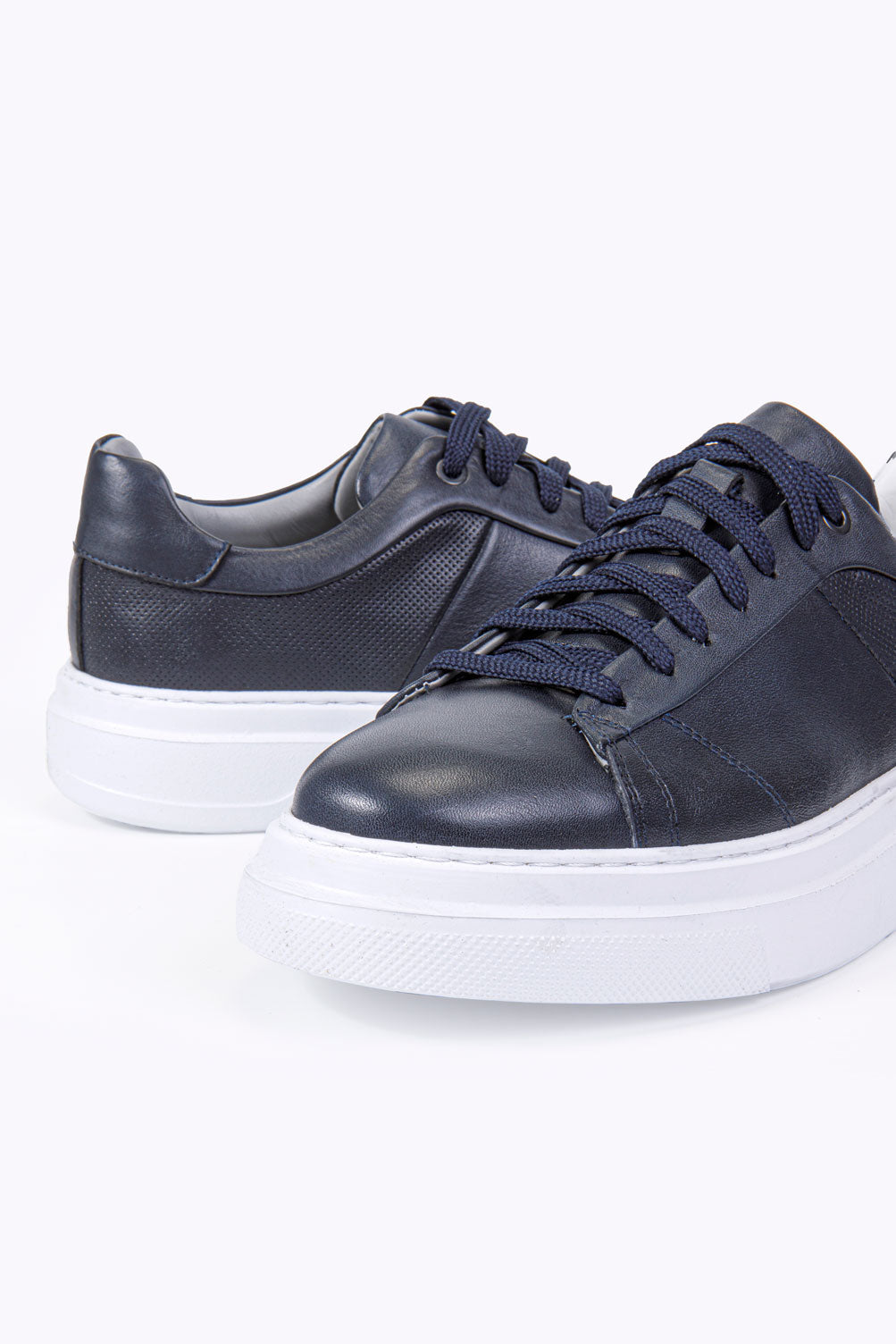 VOLT LACİVERT % 100 HAKİKİ DERİ ERKEK SNEAKER AYAKKABI