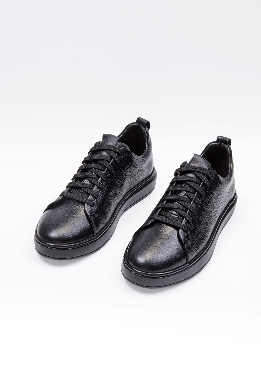 ATLAS FULL SİYAH BAĞCIKLI %100 HAKİKİ DERİ ERKEK SNEAKER AYAKKABI