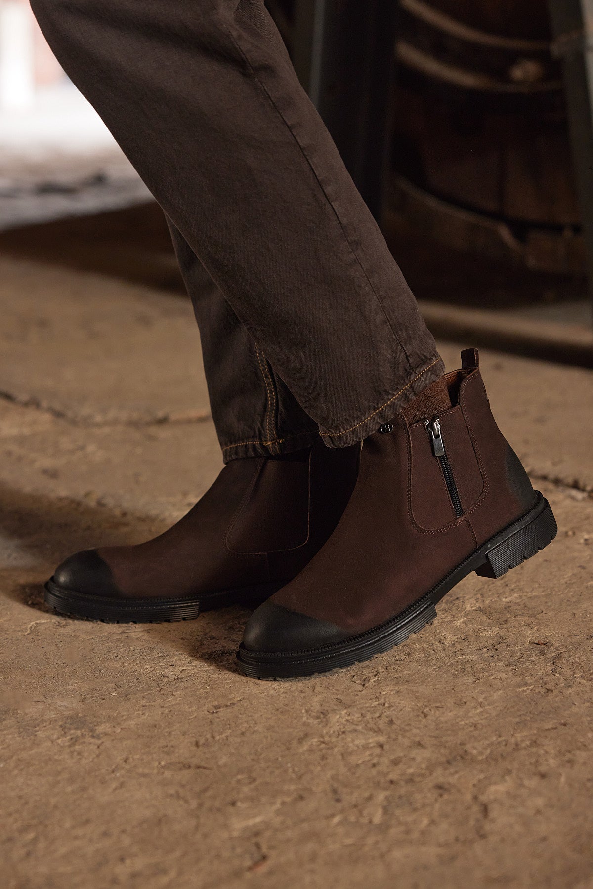 TROY KAHVERENGİ NUBUK %100 HAKİKİ DERİ ERKEK BOT