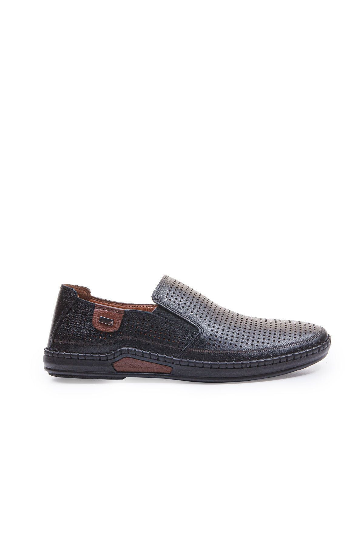 Apex Siyah Deri Delikli Comfort Erkek Ayakkabı