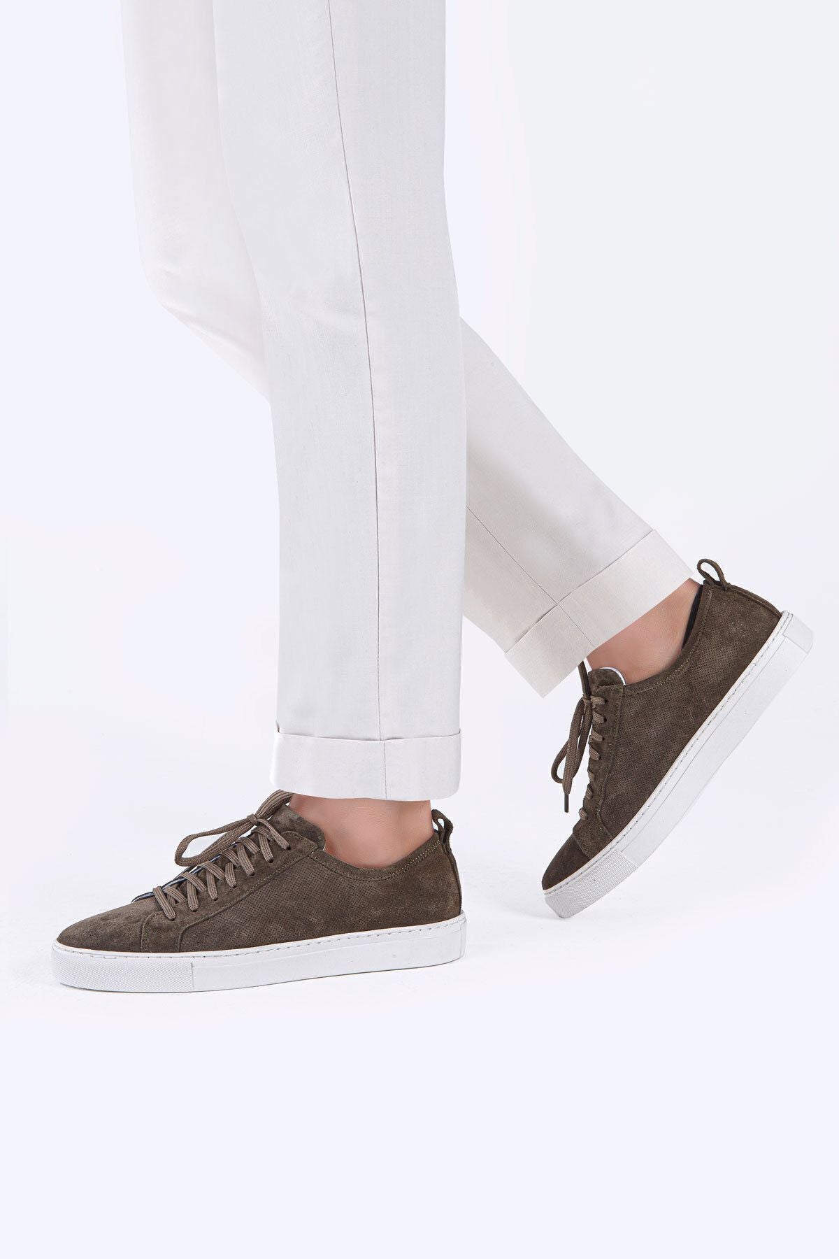 Valon Bağcıklı Delikli Süet Erkek Sneaker Ayakkabı