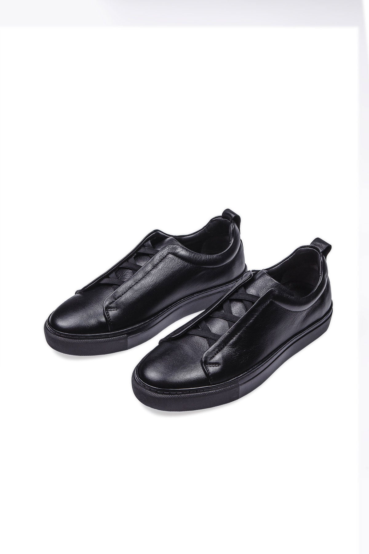 NEXUS SİYAH LASTİKLİ DERİ ERKEK SNEAKER AYAKKABI