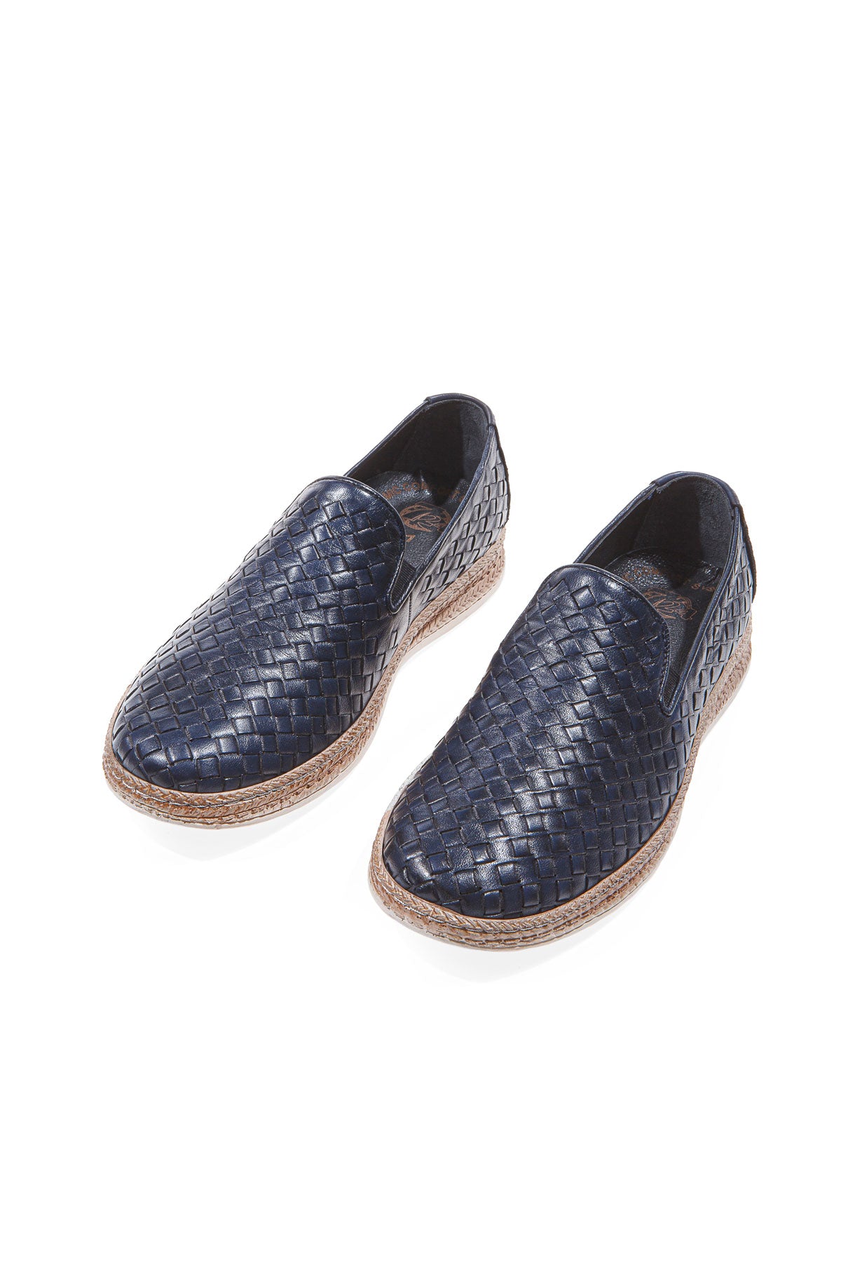 KNITTED LACİVERT HAKİKİ DERİ ERKEK LOAFER AYAKKABI