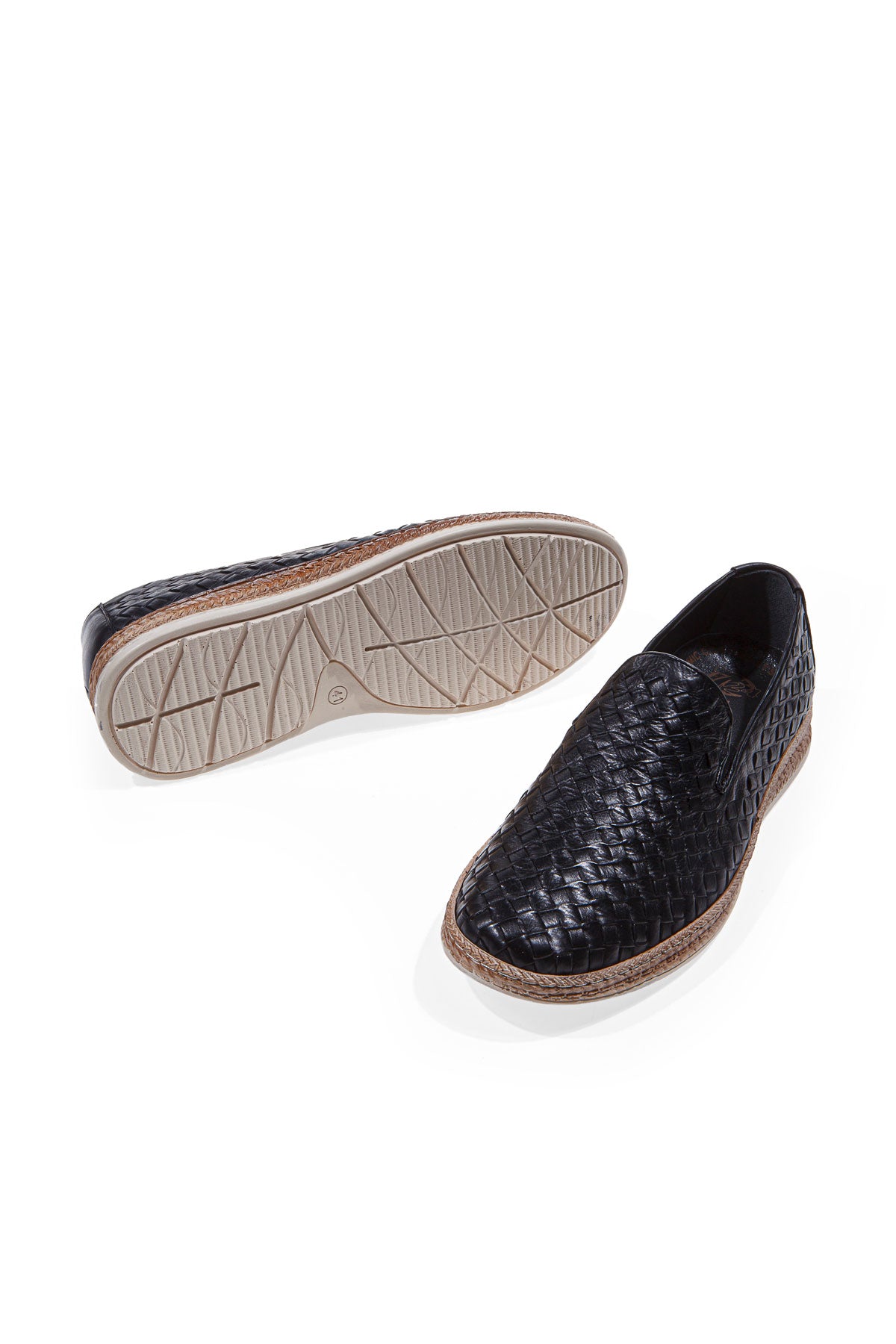 KNITTED SİYAH HAKİKİ DERİ ERKEK LOAFER AYAKKABI