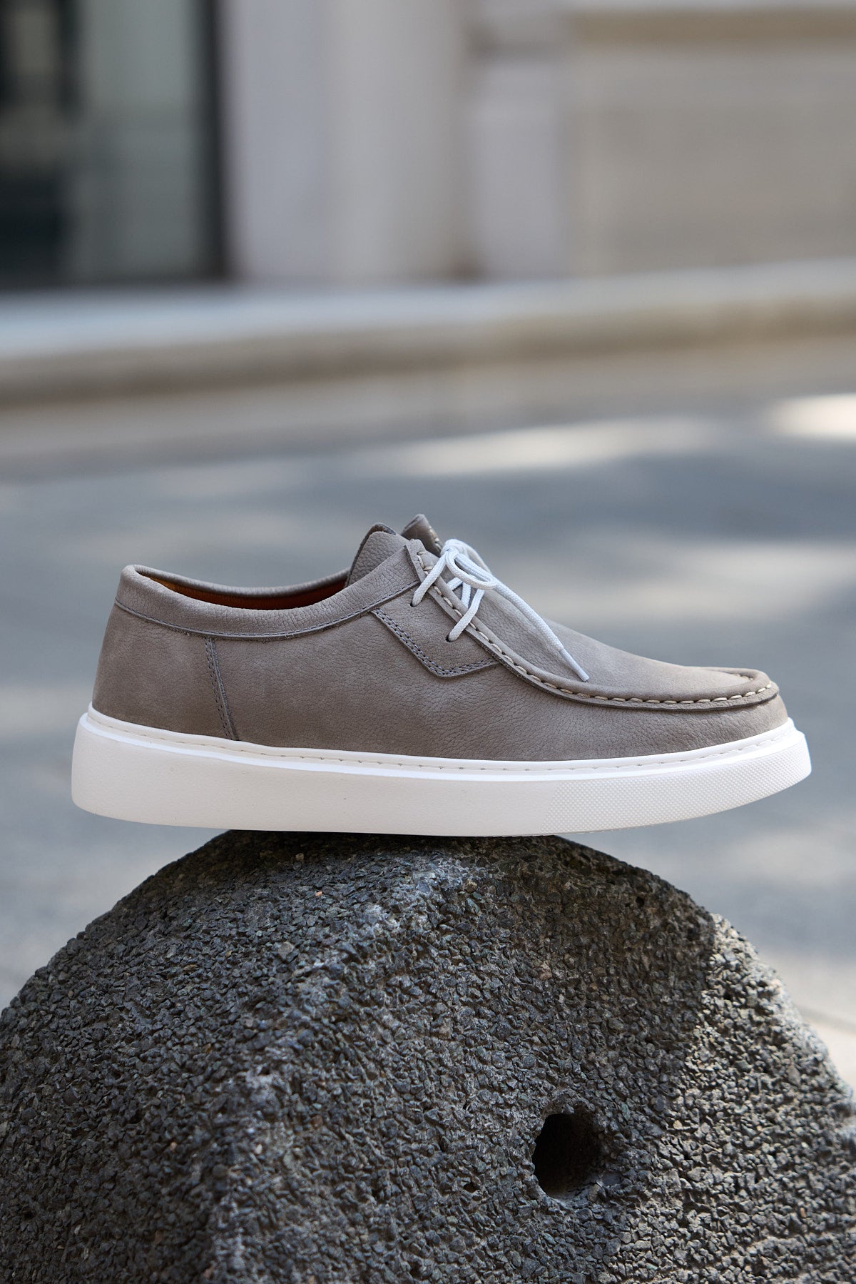 EAGLE GRİ NUBUK %100 HAKİKİ DERİ ERKEK GÜNLÜK AYAKKABI