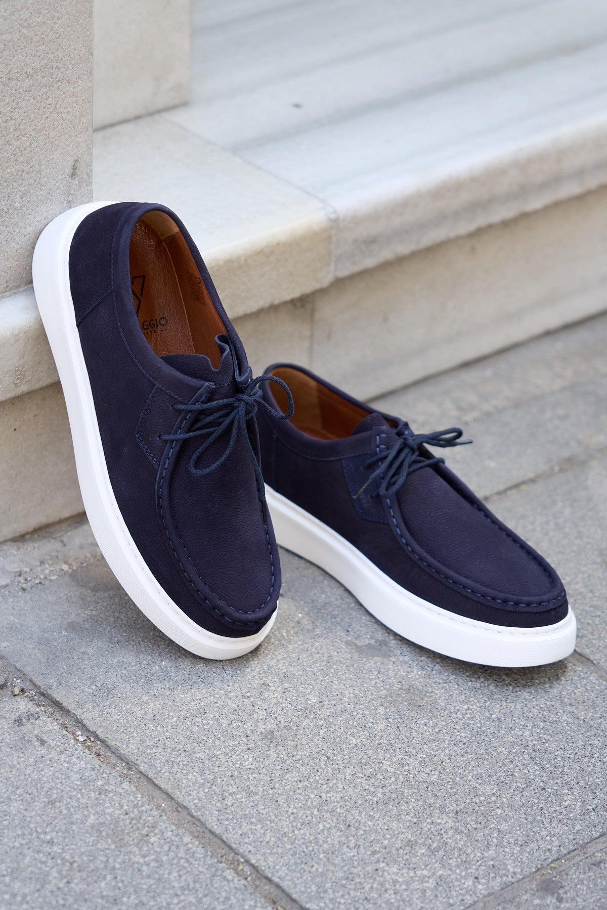 EAGLE LACİVERT NUBUK %100 HAKİKİ DERİ ERKEK GÜNLÜK AYAKKABI