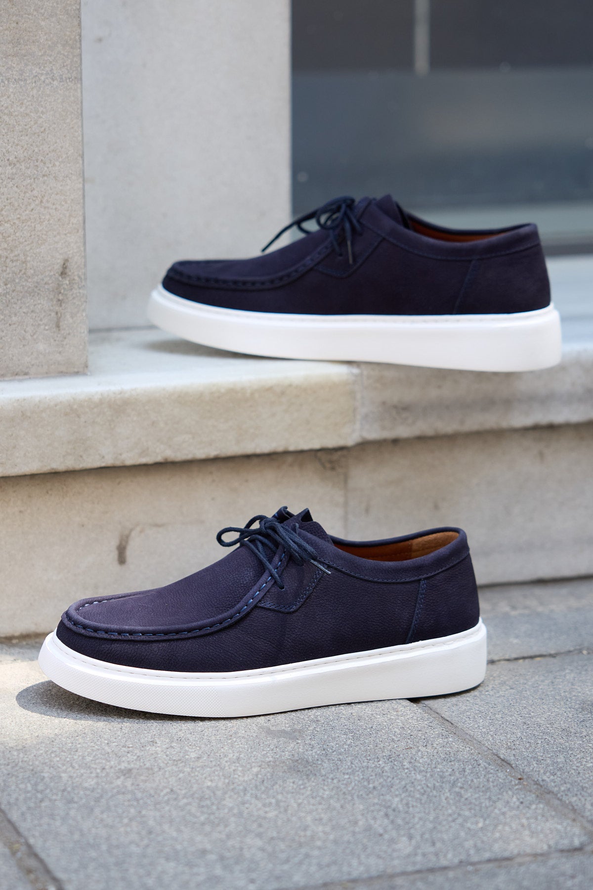 EAGLE LACİVERT NUBUK %100 HAKİKİ DERİ ERKEK GÜNLÜK AYAKKABI