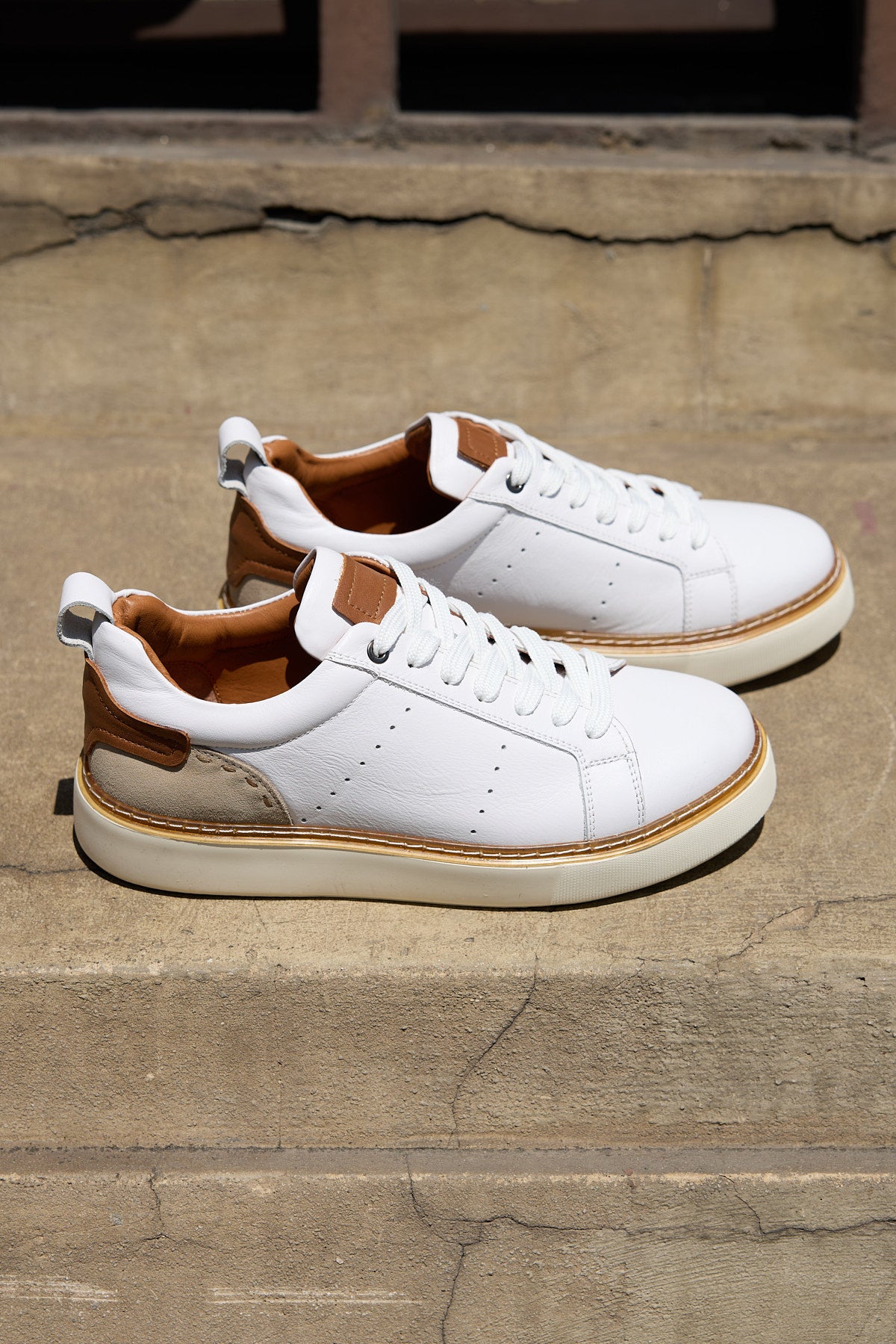 SHERİFF BEYAZ %100 HAKİKİ DERİ ERKEK SNEAKER AYAKKABI