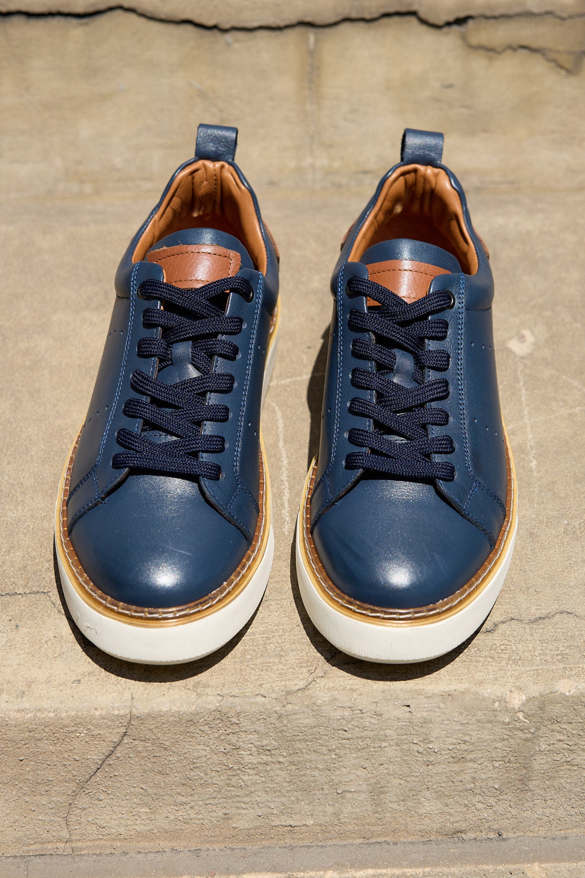 SHERİFF LACİVERT %100 HAKİKİ DERİ ERKEK SNEAKER AYAKKABI