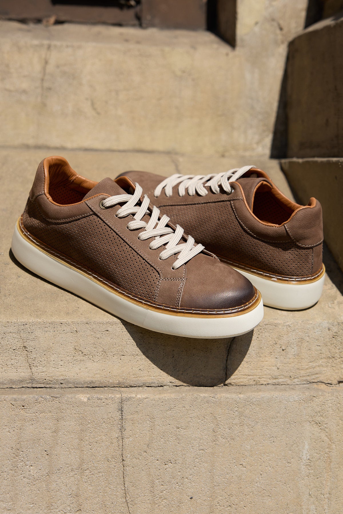 LUZERO VİZON NUBUK %100 HAKİKİ DERİ DELİKLİ ERKEK SNEAKER AYAKKABI