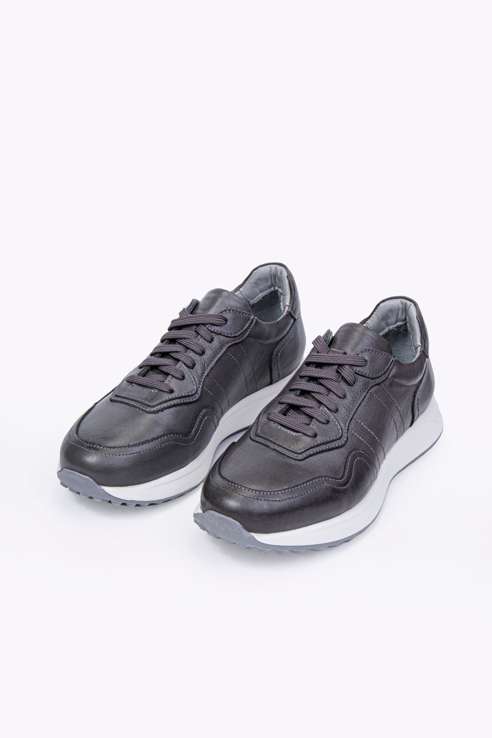 SAVİO GRİ BAĞCIKLI %100 HAKİKİ DERİ ERKEK SNEAKER AYAKKABI