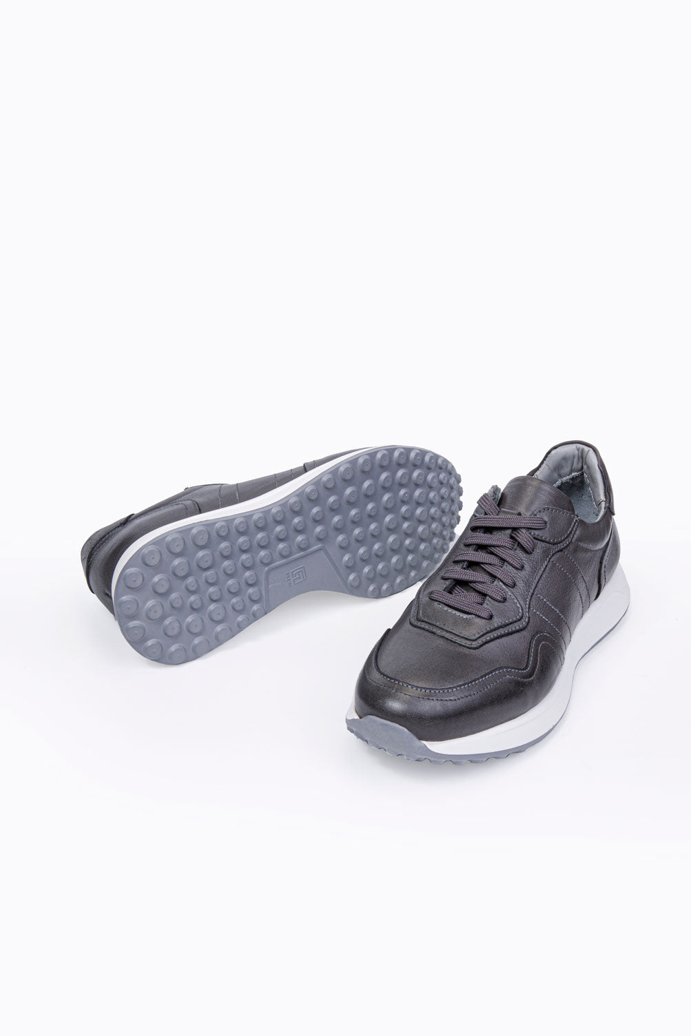 SAVİO GRİ BAĞCIKLI %100 HAKİKİ DERİ ERKEK SNEAKER AYAKKABI