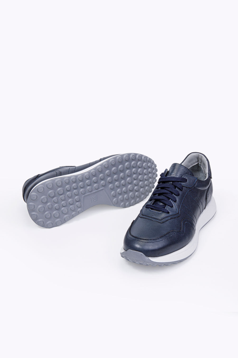 SAVİO LACİVERT BAĞCIKLI %100 HAKİKİ DERİ ERKEK SNEAKER AYAKKABI