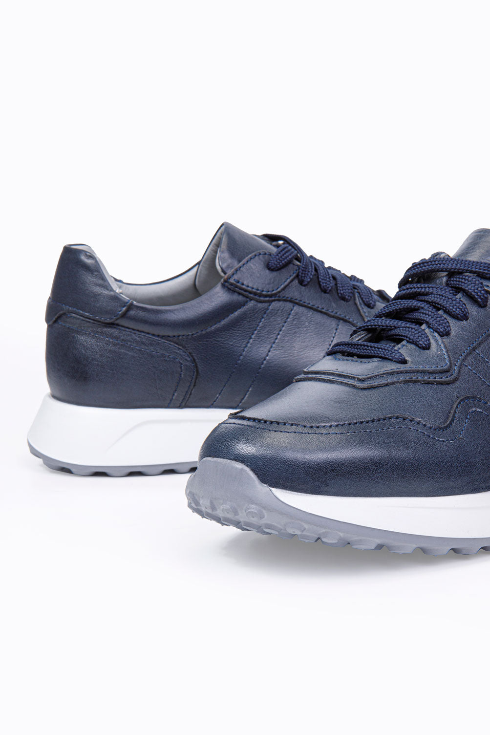 SAVİO LACİVERT BAĞCIKLI %100 HAKİKİ DERİ ERKEK SNEAKER AYAKKABI