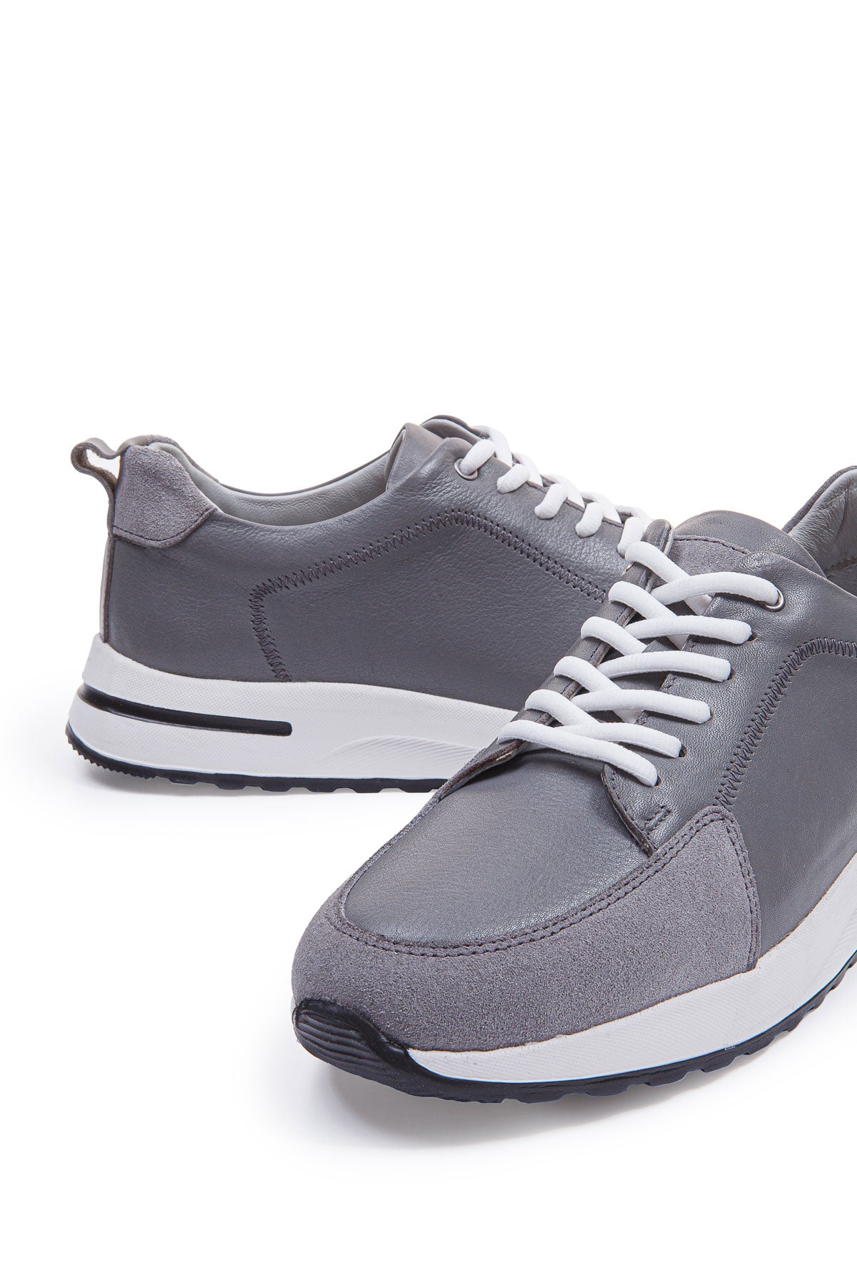HORIZON GRİ BAĞCIKLI DERİ ERKEK SNEAKER AYAKKABI