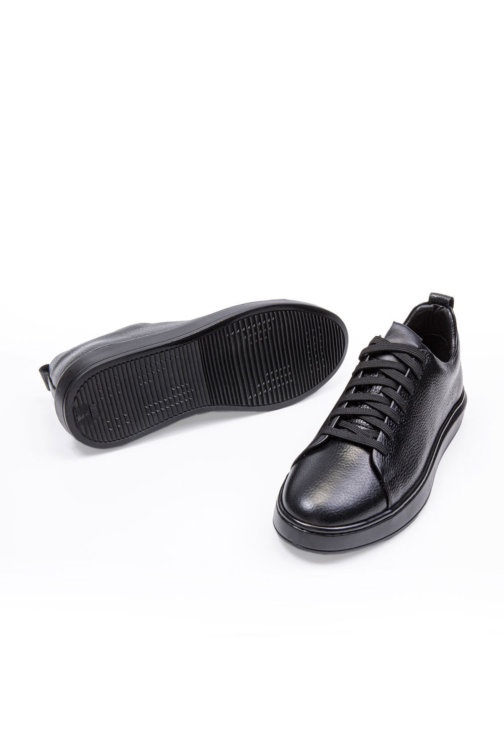 ATLAS FULL SİYAH BAĞCIKLI %100 HAKİKİ DERİ ERKEK SNEAKER AYAKKABI