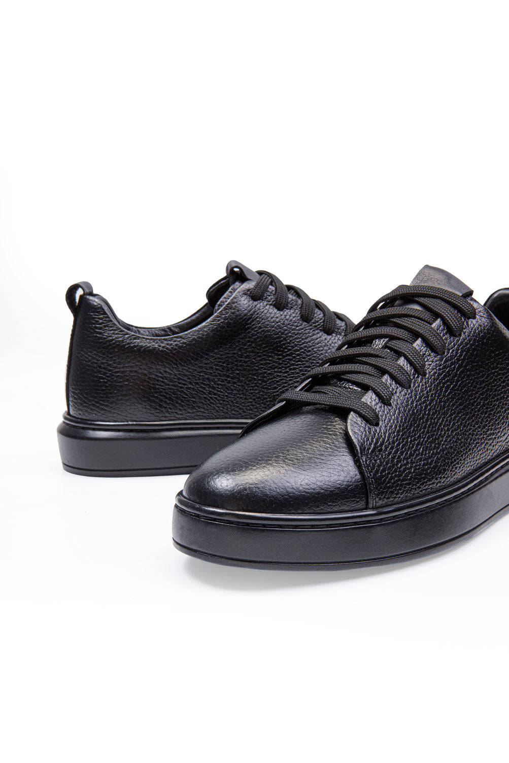 ATLAS FULL SİYAH BAĞCIKLI %100 HAKİKİ DERİ ERKEK SNEAKER AYAKKABI