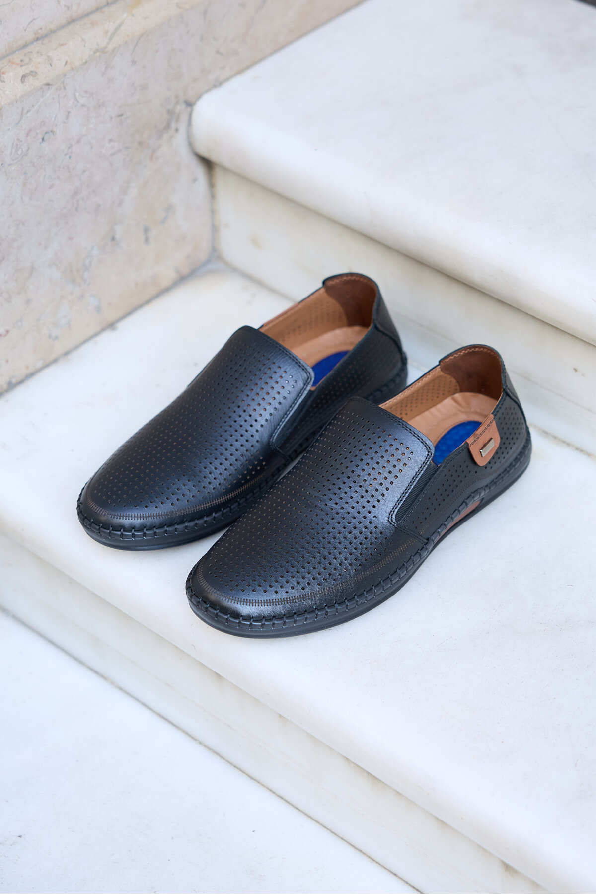 Apex Siyah Deri Delikli Comfort Erkek Ayakkabı