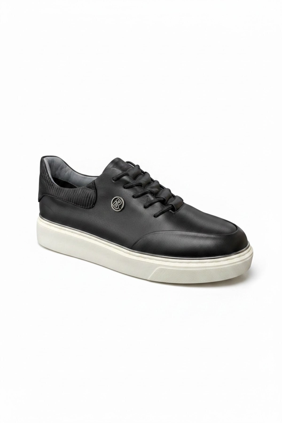 Genova Siyah %100 Hakiki Deri Sneaker Erkek Ayakkabı