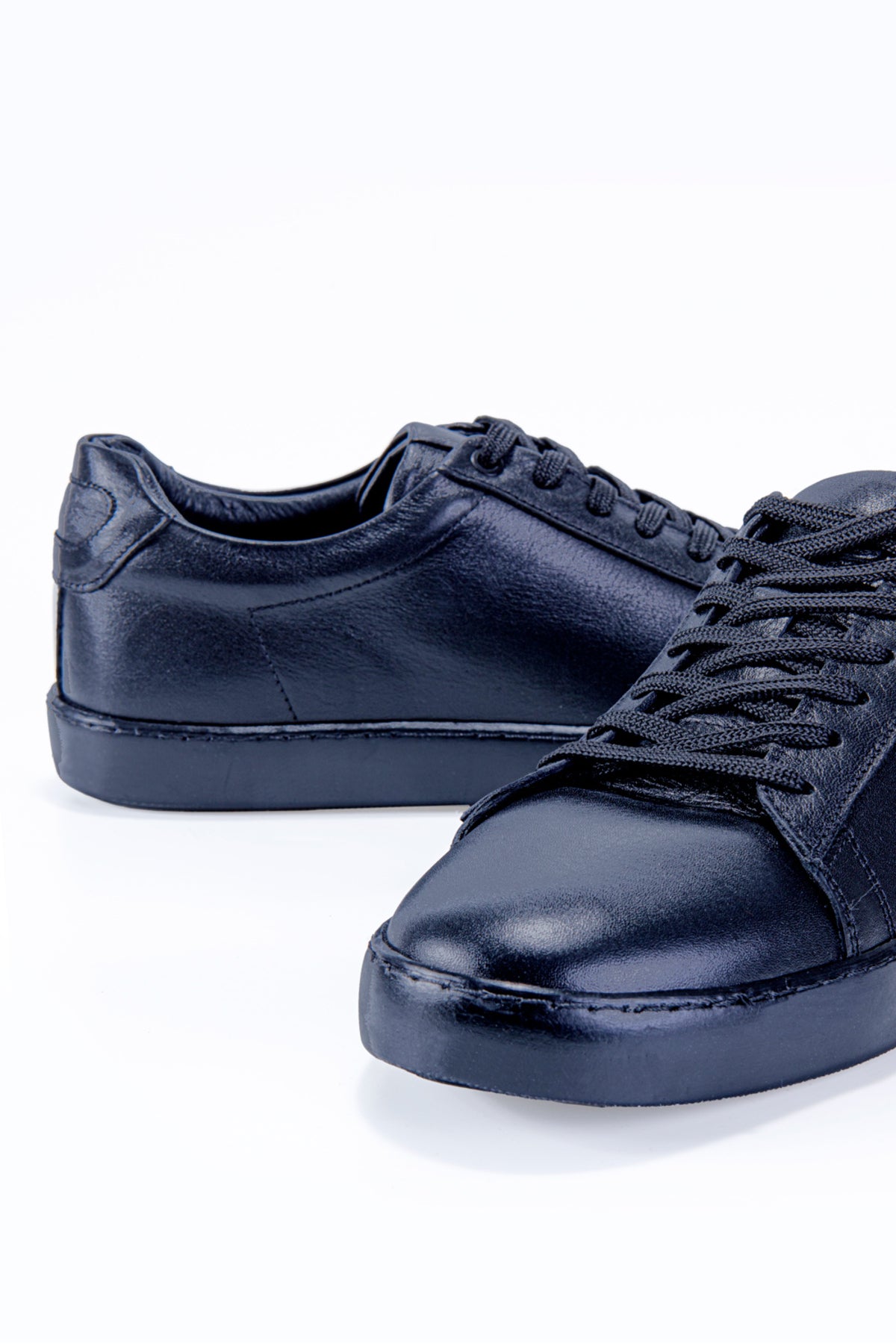 Nore Siyah Hakiki Deri Büyük Beden Erkek Sneaker Ayakkabı ,Günlük Casual Ayakkabı