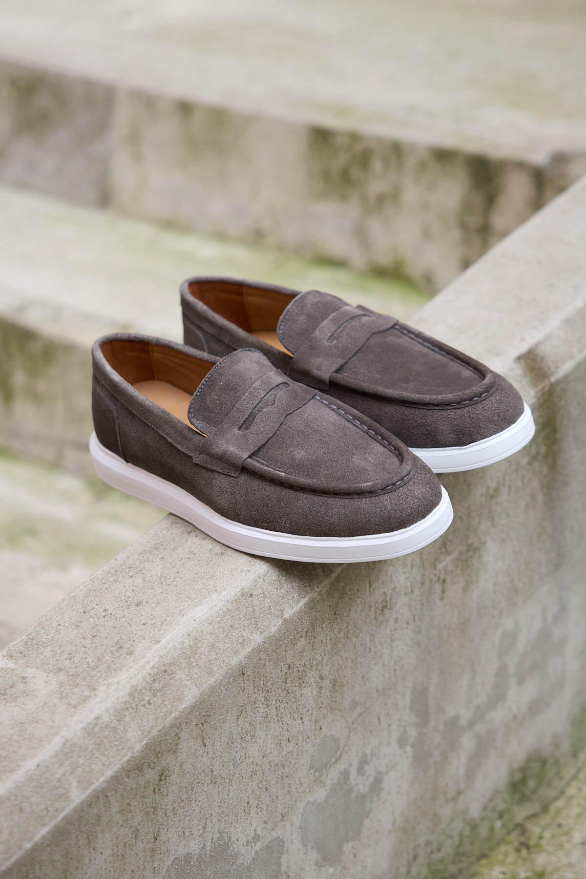 Rivani Süet % 100 Hakiki Deri Erkek Loafer Ayakkabı