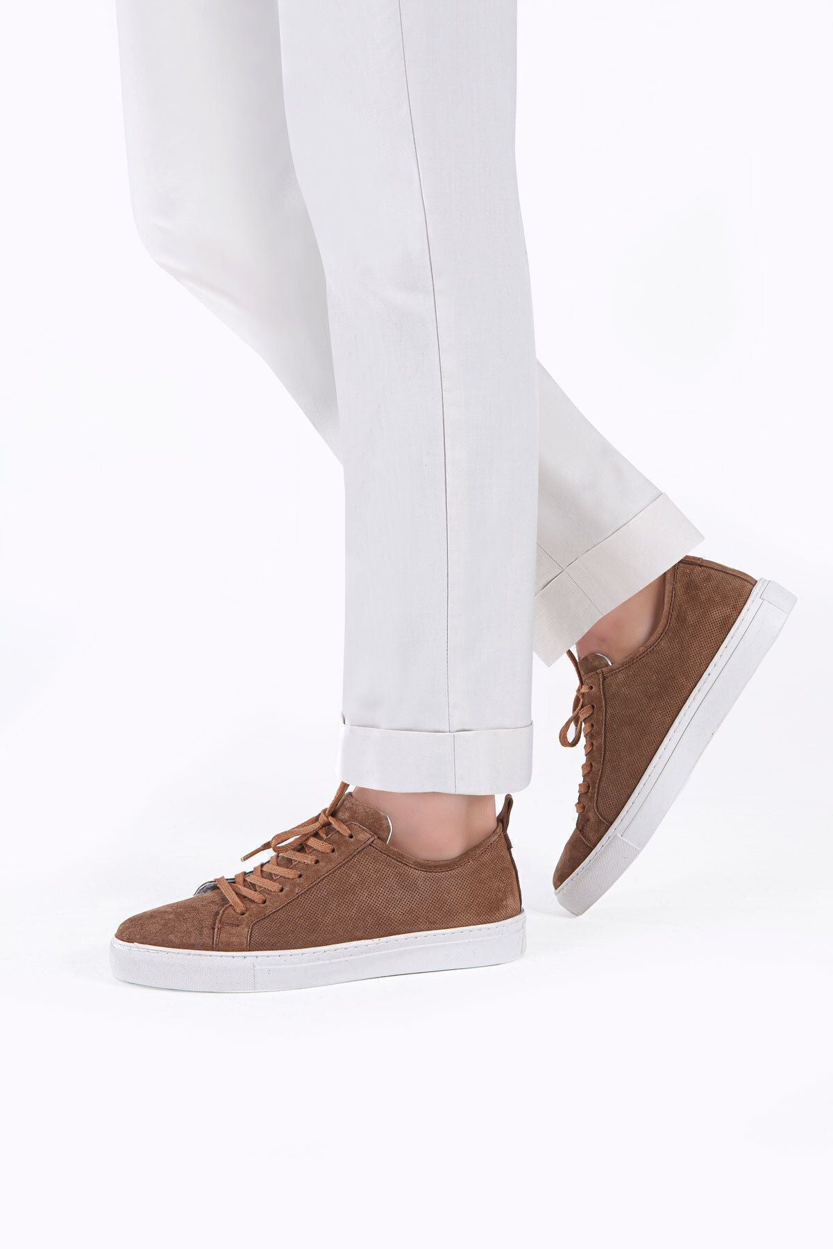 Valon Bağcıklı Delikli Süet Erkek Sneaker Ayakkabı